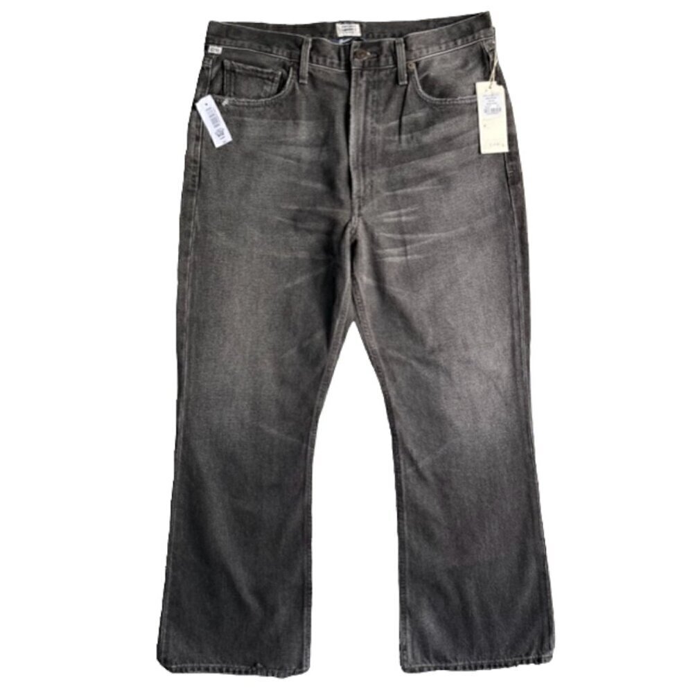 Citizens of Humanity NWT Estella High Rise Ankle Flare Jeans Black Moon Size 31